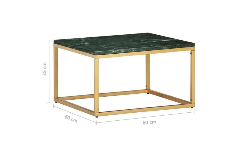 Soffbord grön 60x60x35 cm äkta sten med marmorstruktur - Grön - Möbler - Bord & matgrupper - Soffbord