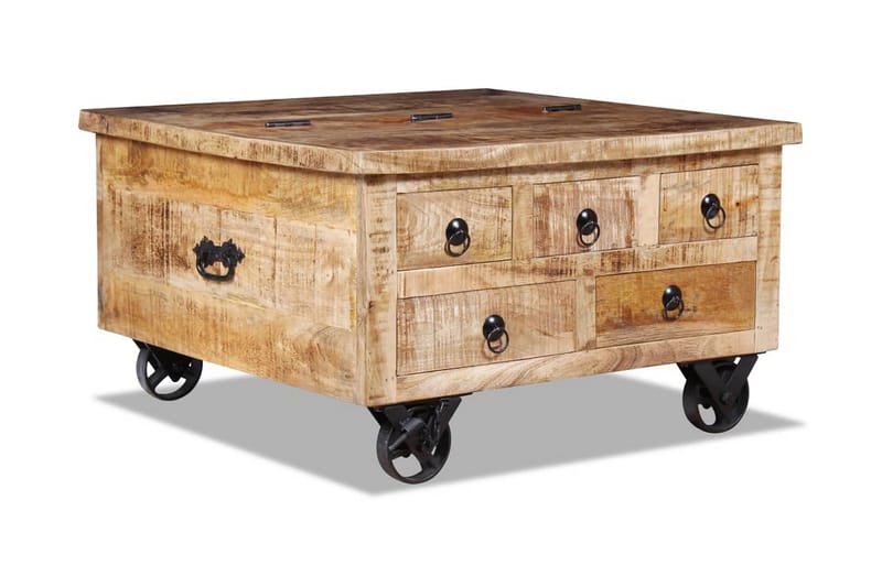 Soffbord grovt mangoträ 70x70x40 cm - Brun - Möbler - Bord & matgrupper - Soffbord