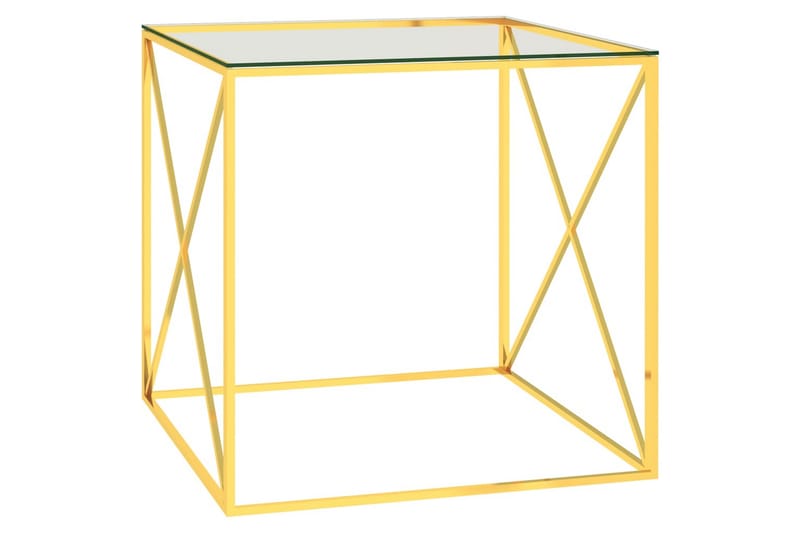 Soffbord guld 55x55x55 cm rostfritt stål och glas - Guld - Soffbord