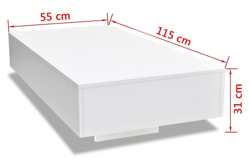 Soffbord högglans vit - Vit - Soffbord