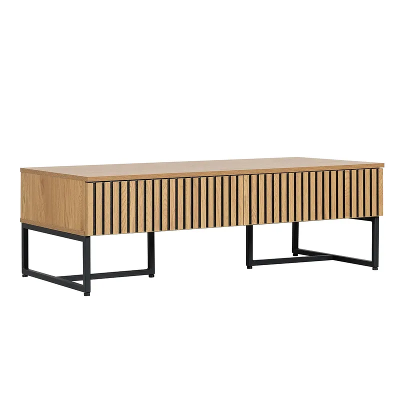 Soffbord Hampton 120x60x40 cm melamin, melamin med ekbark; svarta detaljer