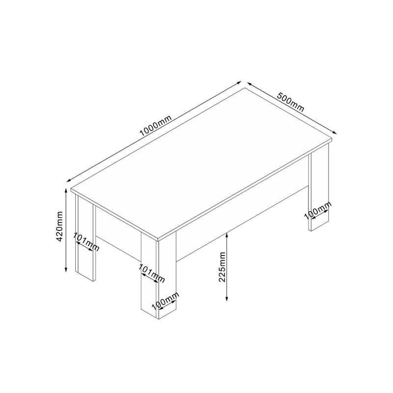 Soffbord Hannes 100x50x42 cm rustik melamin - Brun - Möbler - Bord & matgrupper - Soffbord