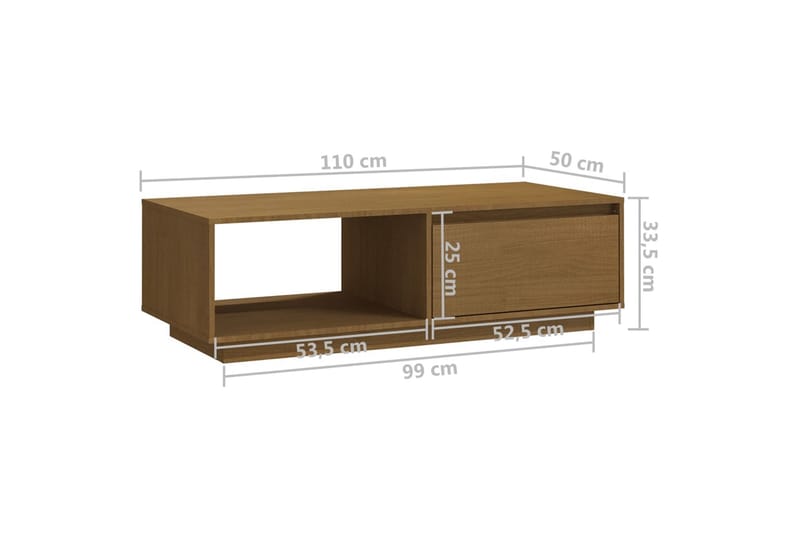 Soffbord honungbrun 110x50x33,5 cm massiv furu - Brun - Soffbord