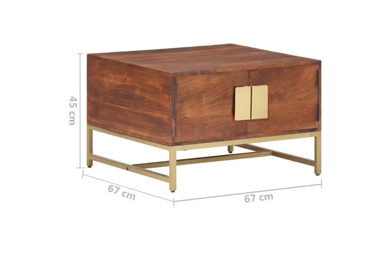 Soffbord honungsbrun 67x67x45 cm massivt akaciaträ - Valnötsbrun - Möbler - Bord & matgrupper - Soffbord
