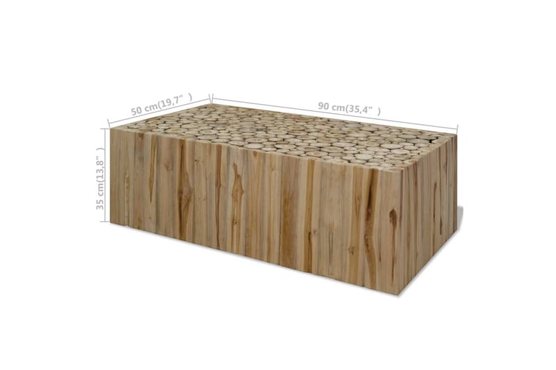 Soffbord i äkta teak 90x50x35 cm - Brun - Möbler - Bord & matgrupper - Soffbord