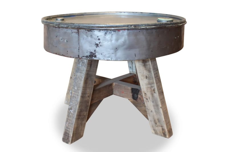 Soffbord i massivt återvunnet trä 60x45 cm silver - Brun - Soffbord