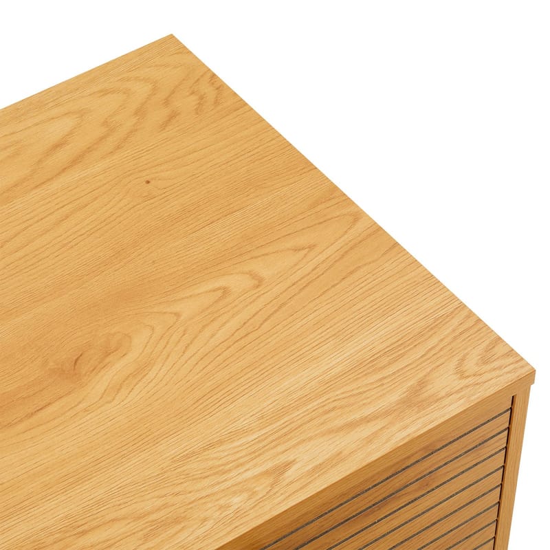 Soffbord Line 100x50x45 cm melamin med ekbark - melamin med ekbark; svarta MDF-fronter - Möbler - Bord & matgrupper - Soffbord