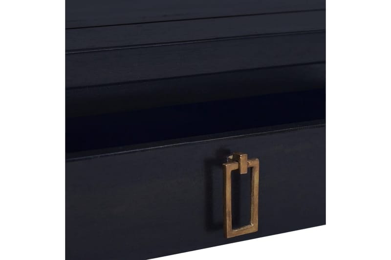 Soffbord ljus svart 68x68x30 cm massiv mahogny - Svart - Möbler - Bord & matgrupper - Soffbord