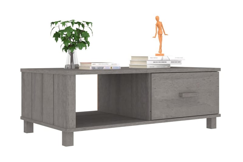 Soffbord ljusgrå 100x55x35 cm massiv furu - Grå - Möbler - Bord & matgrupper - Soffbord