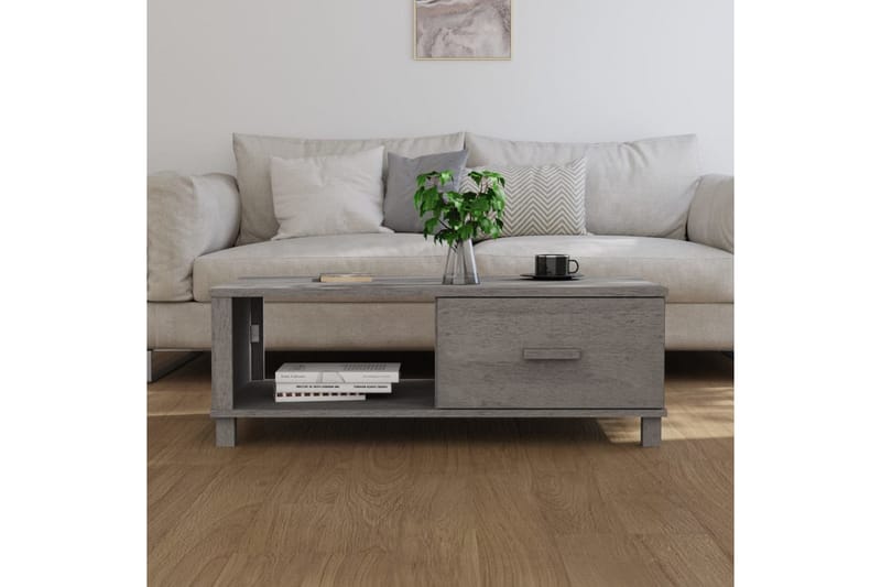 Soffbord ljusgrå 100x55x35 cm massiv furu - Grå - Möbler - Bord & matgrupper - Soffbord