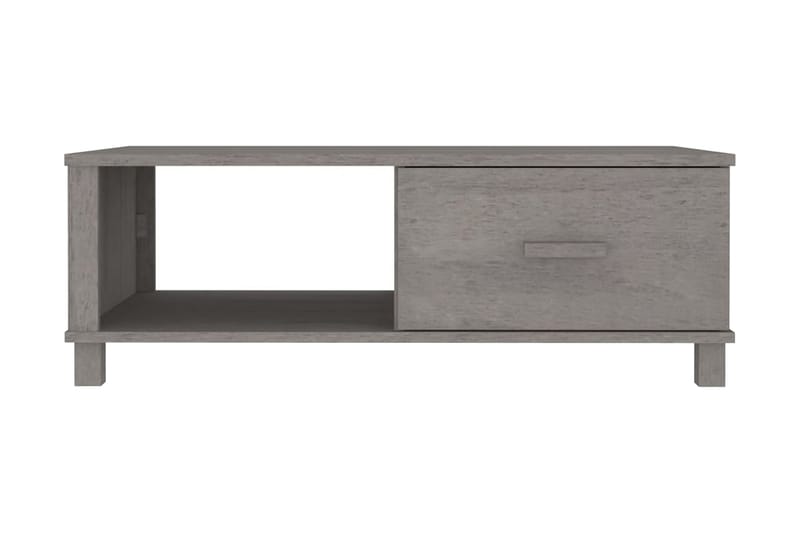 Soffbord ljusgrå 100x55x35 cm massiv furu - Grå - Soffbord