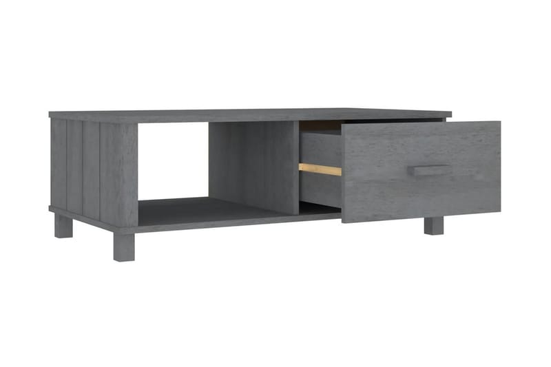 Soffbord mörkgrå 100x55x35 cm massiv furu - Grå - Soffbord