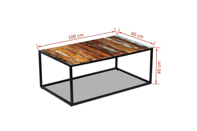 Soffbord massivt återvunnet trä 100x60x40 cm - Flerfärgad - Möbler - Bord & matgrupper - Soffbord