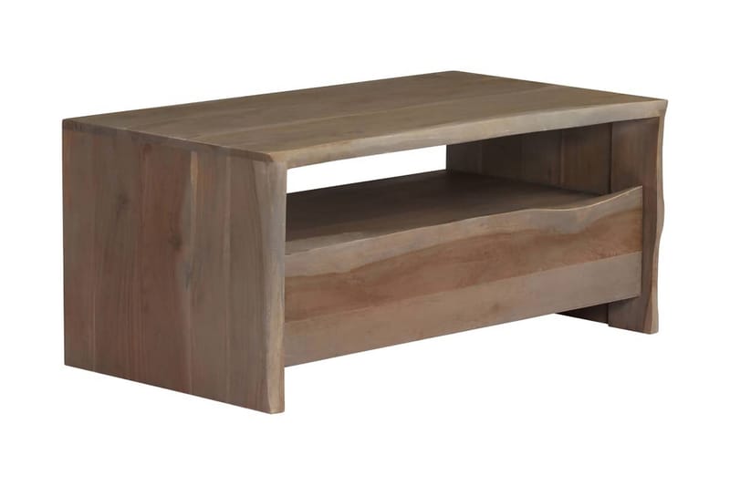 Soffbord massivt akaciaträ levande kant 90x50x40 cm grå - Grå - Möbler - Bord & matgrupper - Soffbord