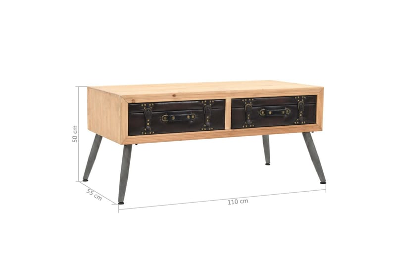 Soffbord massivt granträ 115x55x50 cm - Brun - Möbler - Bord & matgrupper - Soffbord