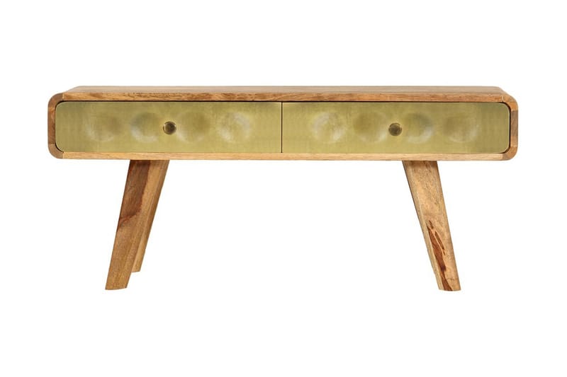 Soffbord massivt mangoträ 90x50x40 cm - Guld - Möbler - Bord & matgrupper - Soffbord