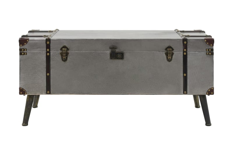 Soffbord MDF och aluminium 102x51x47,5 cm - Silver - Soffbord