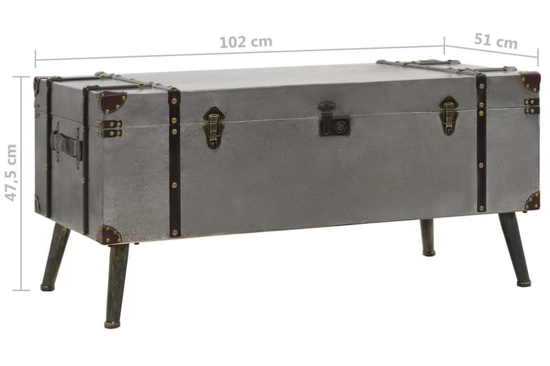 Soffbord MDF och aluminium 102x51x47,5 cm - Silver - Möbler - Bord & matgrupper - Soffbord