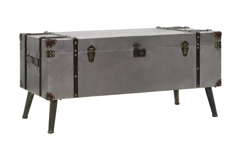 Soffbord MDF och aluminium 102x51x47,5 cm - Silver - Möbler - Bord & matgrupper - Soffbord