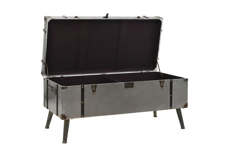 Soffbord MDF och aluminium 102x51x47,5 cm - Silver - Möbler - Bord & matgrupper - Soffbord