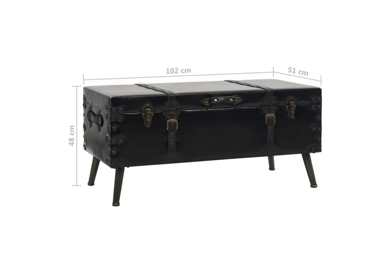 Soffbord MDF och stål 102x51x48 cm - Svart - Möbler - Bord & matgrupper - Soffbord
