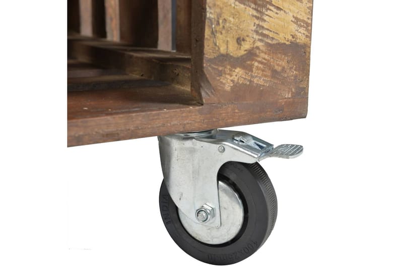Soffbord med 4 hjul återvunnet trä - Brun - Soffbord - Soffbord med hjul