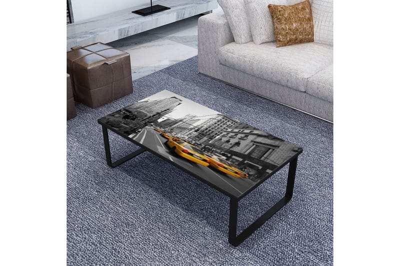 Soffbord med bordsskiva i glas rektangulär - Flerfärgad - Soffbord