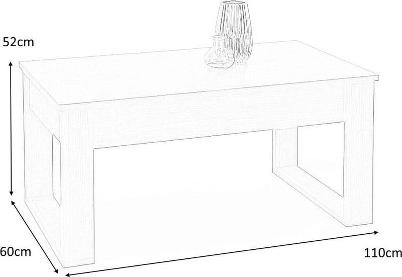 Soffbord med förvaringslådor 110x60 cm ek - Wotan ek - Möbler - Bord & matgrupper - Soffbord