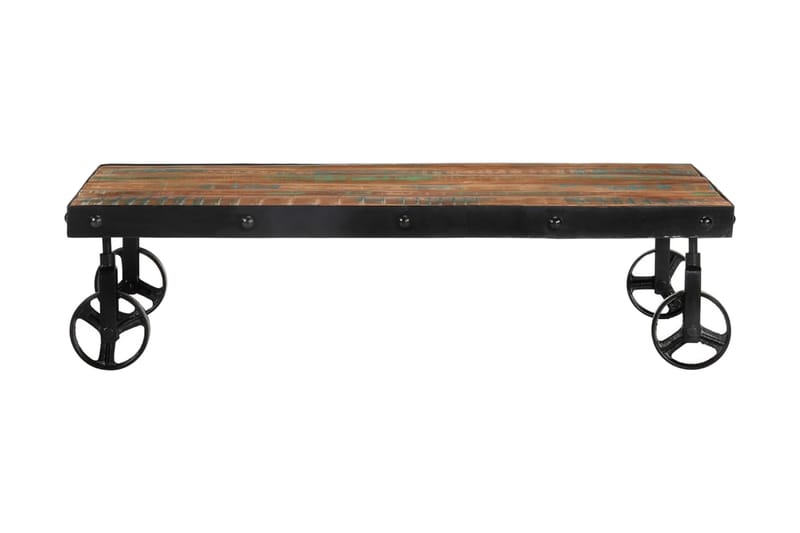 Soffbord med hjul 100x60x26 massivt återvunnet trä - Brun - Möbler - Bord & matgrupper - Soffbord