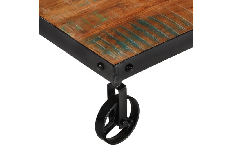Soffbord med hjul 100x60x26 massivt återvunnet trä - Brun - Möbler - Bord & matgrupper - Soffbord