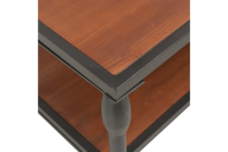Soffbord med hylla 120x60x40 cm massivt granträ - Valnötsbrun - Soffbord