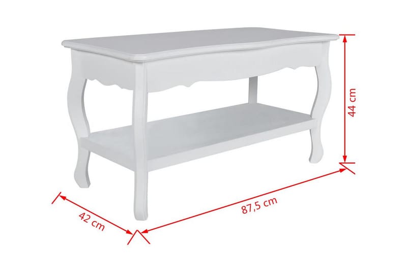 Soffbord med hylla MDF vit - Vit - Soffbord