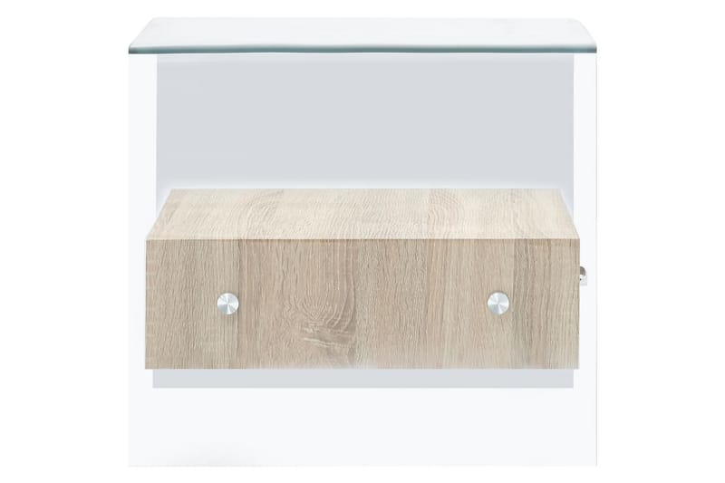 Soffbord med låda 50x50x45 cm härdat glas - Transparent - Möbler - Bord & matgrupper - Soffbord