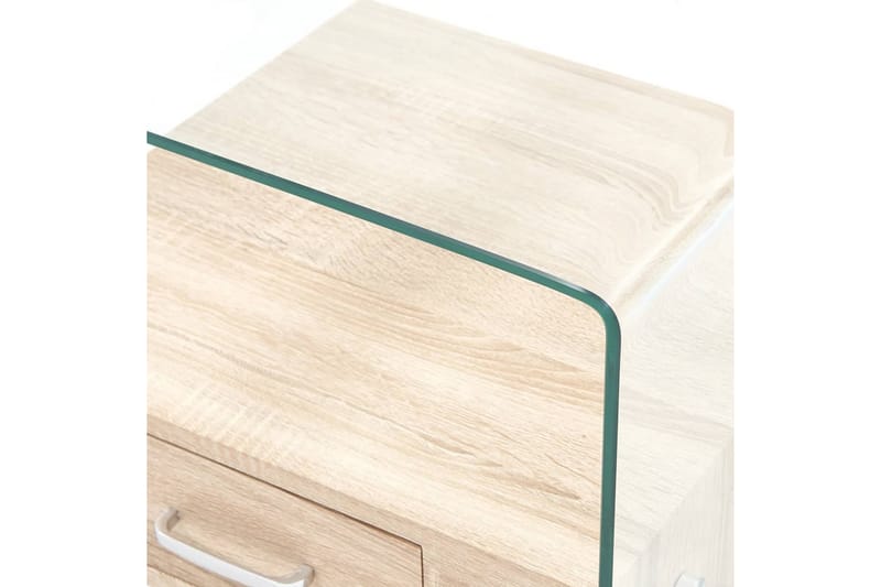 Soffbord med låda 50x50x45 cm härdat glas - Transparent - Möbler - Bord & matgrupper - Soffbord