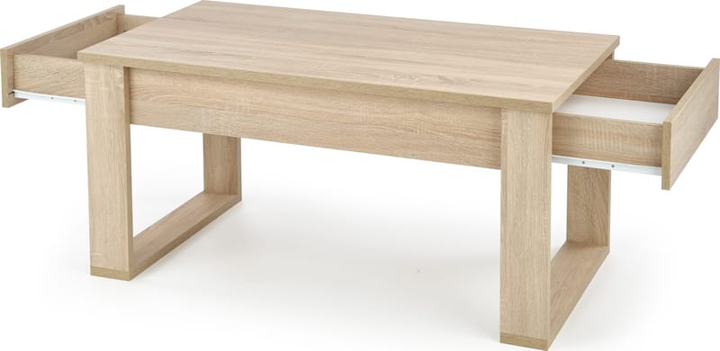Soffbord med lådor 110x 60 cm ljus ek, Sonoma ek