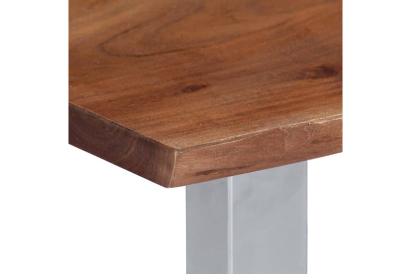 Soffbord med levande kanter 60x60x40 cm massivt akaciaträ - Brun - Soffbord