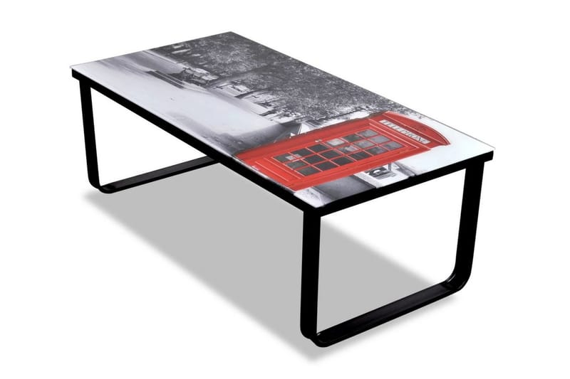 Soffbord med telefonkiosk glasskiva - Flerfärgad - Soffbord