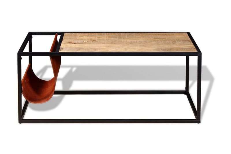 Soffbord med tidningsställ 110x50x45 cm äkta läder - Flerfärgad - Möbler - Bord & matgrupper - Soffbord