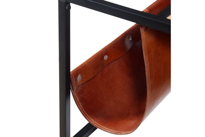 Soffbord med tidningsställ 110x50x45 cm äkta läder - Flerfärgad - Möbler - Bord & matgrupper - Soffbord