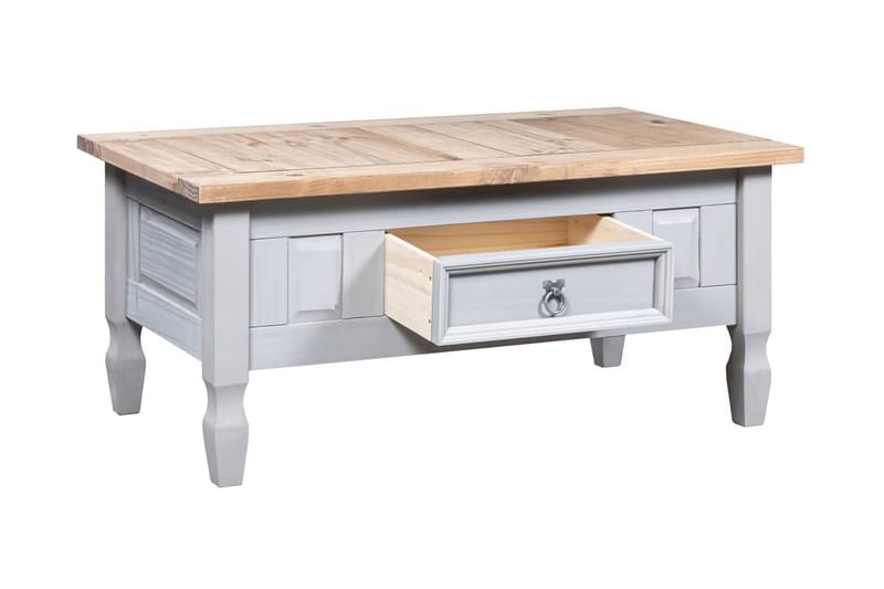 Soffbord mexikansk coronastil furu grå 100x60x45 cm - Grå - Möbler - Bord & matgrupper - Soffbord