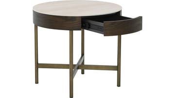 Soffbord Myrdal med Travertintopp 55 cm - Travertintopp med bronsfärgade metallben - Möbler - Bord & matgrupper - Soffbord