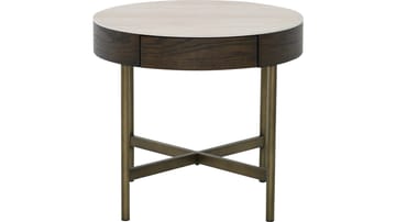 Soffbord Myrdal med Travertintopp 55 cm - Travertintopp med bronsfärgade metallben - Möbler - Bord & matgrupper - Soffbord