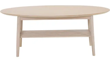 Soffbord Olsund Ovalt med Hylla - Vitpigmenterad - Möbler - Bord & matgrupper - Soffbord