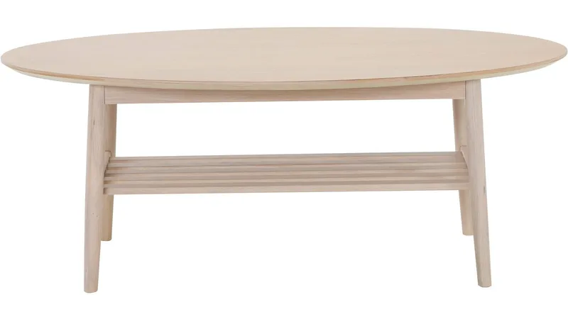 Soffbord Olsund Ovalt med Hylla - Vitpigmenterad - Möbler - Bord & matgrupper - Soffbord