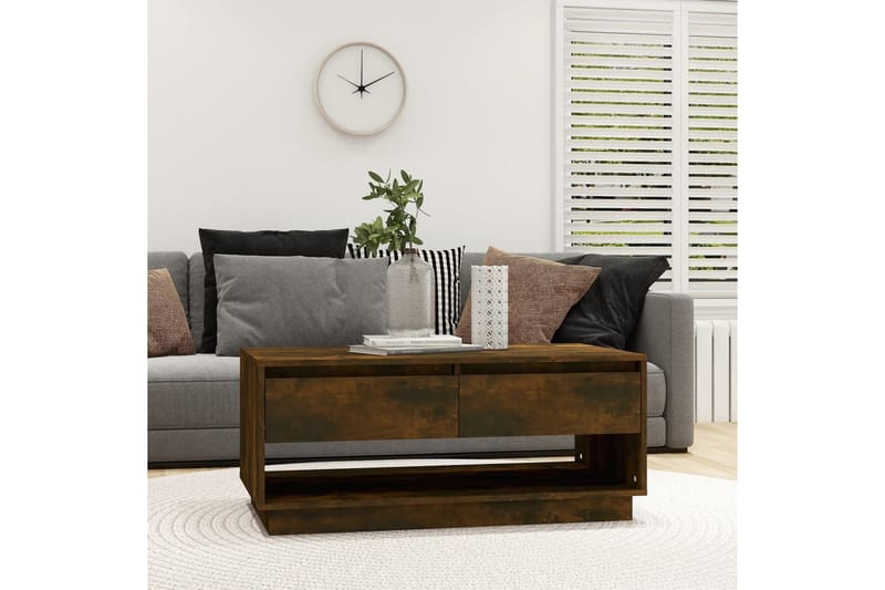 Soffbord rökfärgad ek 102,5x55x44 cm spånskiva - Brun - Möbler - Bord & matgrupper - Soffbord