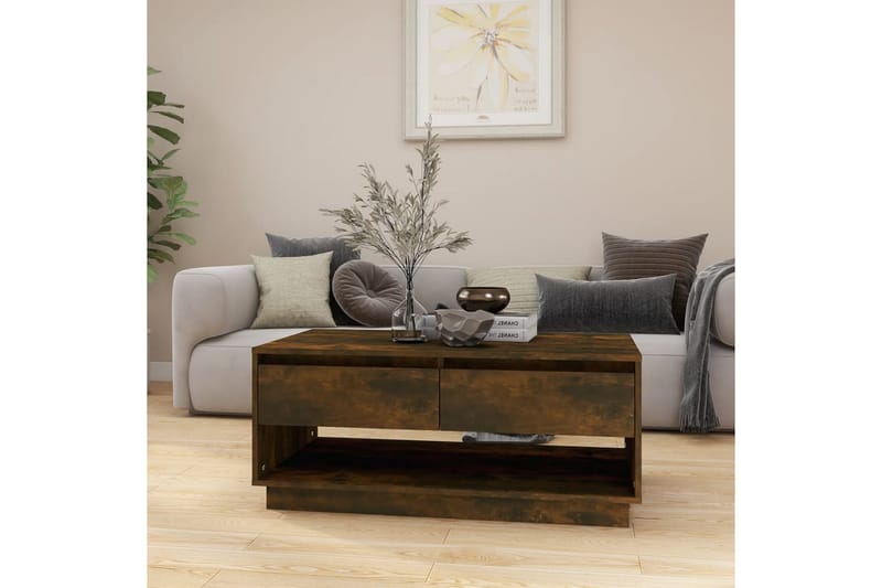Soffbord rökfärgad ek 102,5x55x44 cm spånskiva - Brun - Möbler - Bord & matgrupper - Soffbord