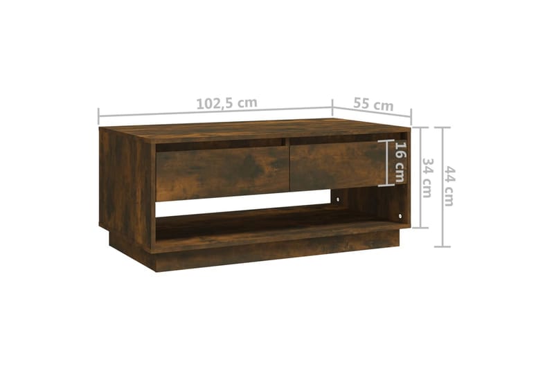 Soffbord rökfärgad ek 102,5x55x44 cm spånskiva - Brun - Möbler - Bord & matgrupper - Soffbord