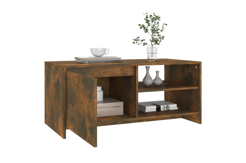 Soffbord rökfärgad ek 102x50x45 cm konstruerat trä - Brun - Möbler - Bord & matgrupper - Soffbord