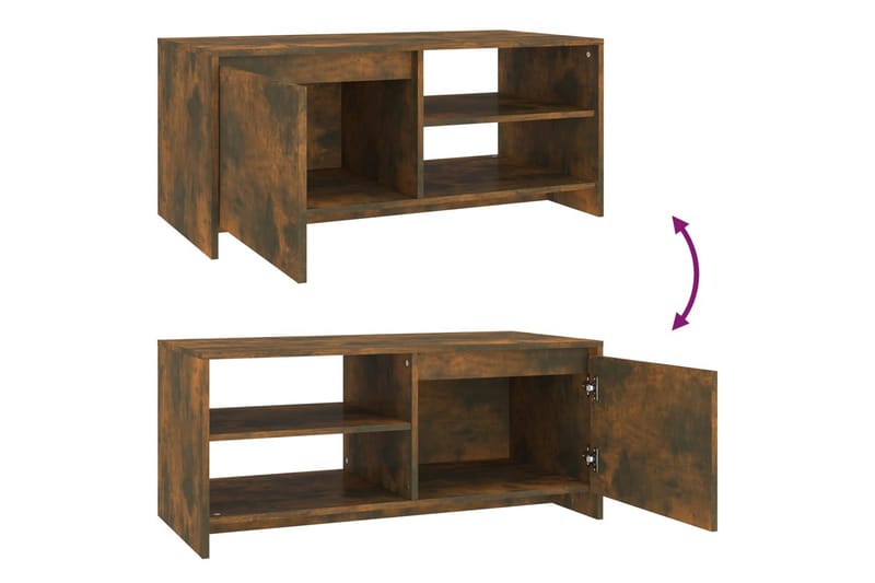 Soffbord rökfärgad ek 102x50x45 cm konstruerat trä - Brun - Möbler - Bord & matgrupper - Soffbord