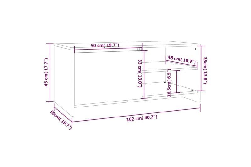 Soffbord rökfärgad ek 102x50x45 cm konstruerat trä - Brun - M�öbler - Bord & matgrupper - Soffbord